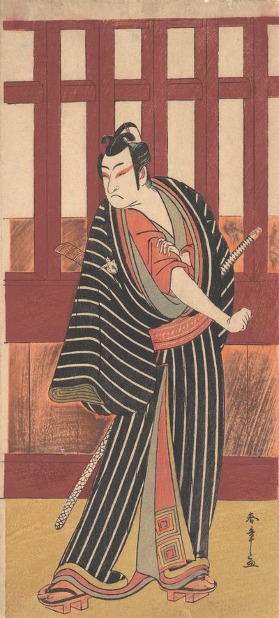 El segundo Ishikawa Monosuke en el papel de Karigane Bunshichi de Shunsho
