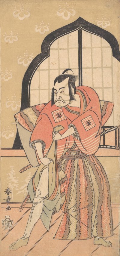 El tercer Ichikawa Danzo como un samurái vestido con un kamishimo ceremonial, 1769 o 1770 de Shunsho