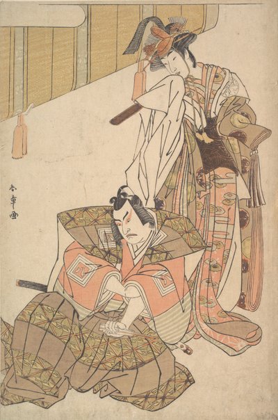 El tercer Ichikawa Yaozo y Mimasu Tokujiro de Shunsho