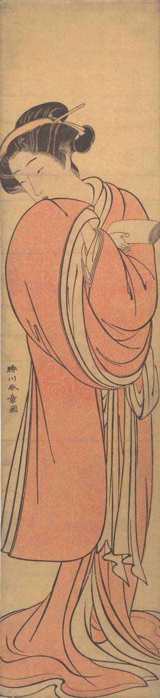 Mujer en Rojo, finales del siglo XVIII de Shunsho