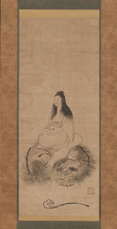 Monju en un león de Shusei
