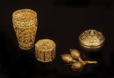 Objetos de Ayutthaya (oro) de Siamese School