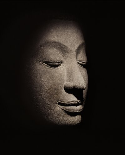 Cabeza de Buda del período Ayutthaya temprano de Siamese School
