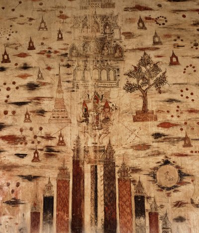 Mural que representa el Monte Meru, 1734 de Siamese School