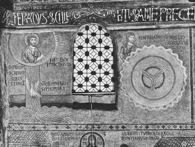 Creación del cielo y la tierra (mosaico) de Sicilian School
