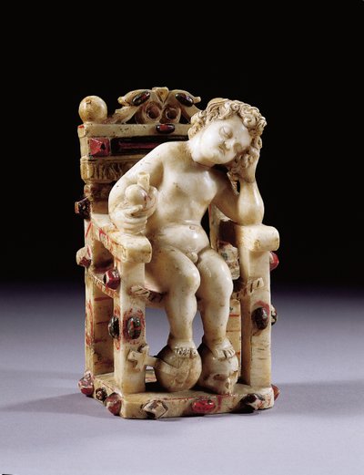Figura del niño Cristo sentado en un trono, principios del siglo XVII de Sicilian School