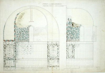 Diseño para Mosaico para la Iglesia de la Sabiduría de Dios en Lower Kingswood de Sidney Barnsley