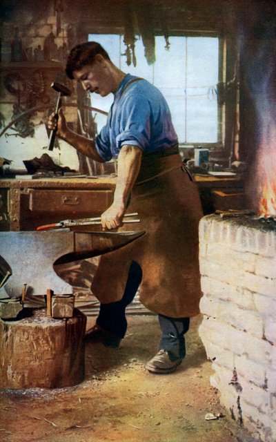 Herrero trabajando, Inglaterra, c1922 de Sidney H Nicholls