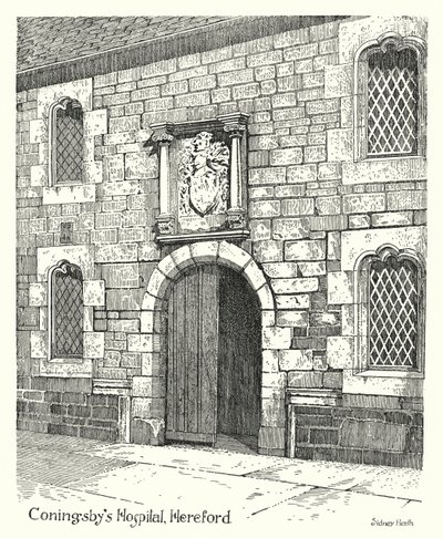 Hospital de Coningsby, Hereford (grabado) de Sidney Heath
