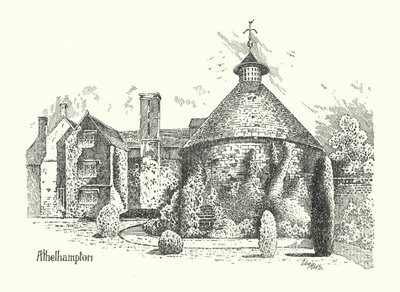 Dorset: Athelhampton Hall (litografía) de Sidney Heath