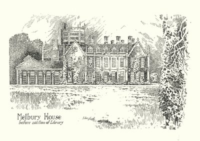 Dorset: Melbury House (litografía) de Sidney Heath