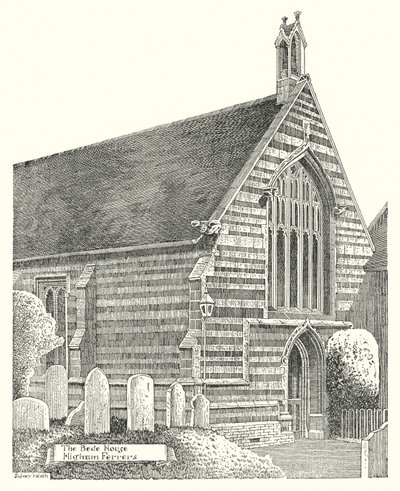 La Casa Bede, Higham Ferrers (grabado) de Sidney Heath