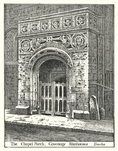 El Pórtico de la Capilla, Casas de Beneficencia de Greenway, Tiverton de Sidney Heath