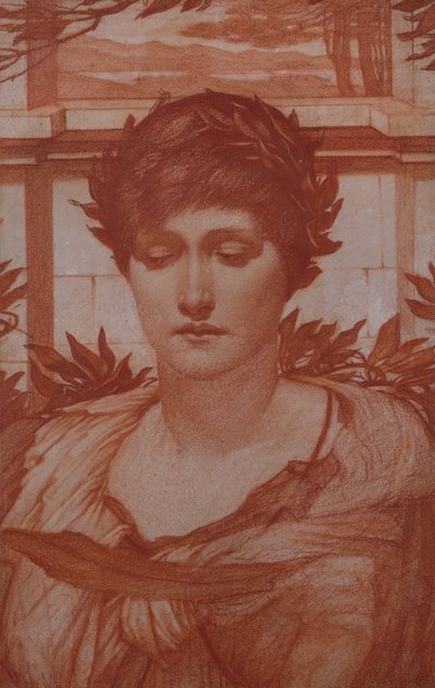 Chica leyendo una carta (sanguina sobre papel) de Sidney Meteyard