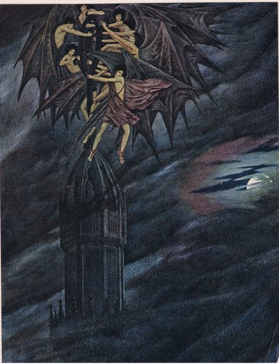 Lucifer y sus ángeles "¡date prisa! ¡Apresúrense! Oh vosotros, espíritus, arrastrad desde su puesto la pesada cruz de hierro de Sidney Meteyard