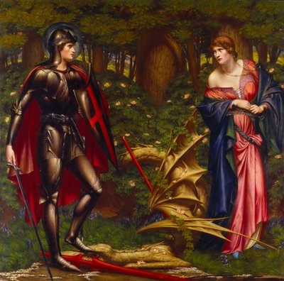 San Jorge y el Dragón (óleo sobre lienzo) de Sidney Meteyard