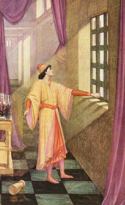 La Leyenda Dorada: Herodes (litografía en color) de Sidney Meteyard