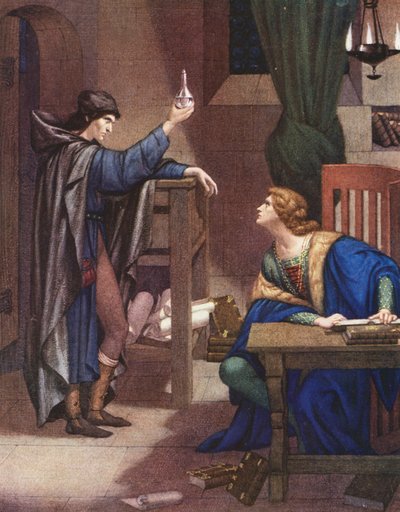 La Leyenda Dorada: Lucifer y el príncipe Enrique (litografía en color) de Sidney Meteyard