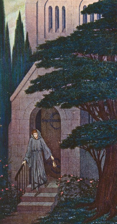La Leyenda Dorada: La penitencia del príncipe Enrique (litografía en color) de Sidney Meteyard