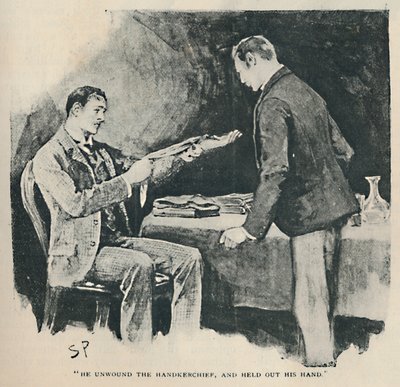Desenrolló el pañuelo y extendió su mano, 1892 de Sidney Paget
