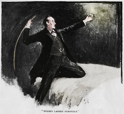 Holmes azotado furiosamente, 1892 de Sidney Paget