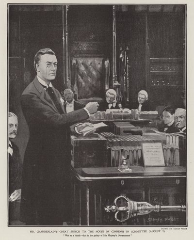 Discurso de Joseph Chamberlain sobre la Guerra de los Bóers en la Cámara de los Comunes el 2 de agosto de 1901 de Sidney Paget