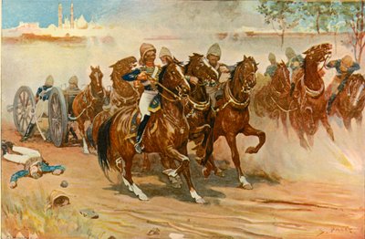 El teniente Roberts salvando su batería bajo las murallas de Delhi, 1901 de Sidney Paget