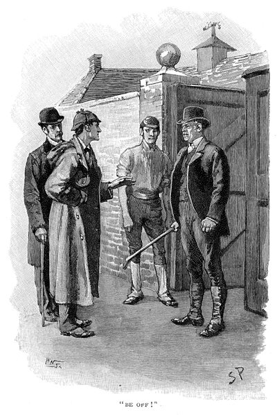 La aventura de Silver Blaze, Holmes interrogando a un sospechoso de Sidney Paget