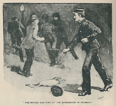 Los rufianes huyeron a la aparición de Peterson, 1892 de Sidney Paget