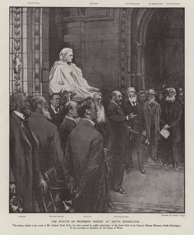 La estatua del Profesor Thomas Henry Huxley en el Gran Salón del Museo de Historia Natural, South Kensington, Londres de Sidney Paget