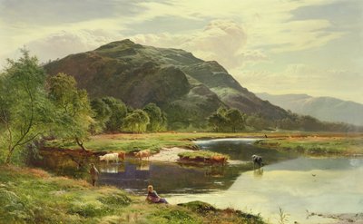 Escena de lago en las Tierras Altas de Sidney Richard Percy