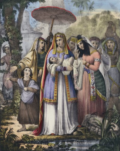 Moisés salvado por la hija del faraón de Siegfried Detler Bendixen