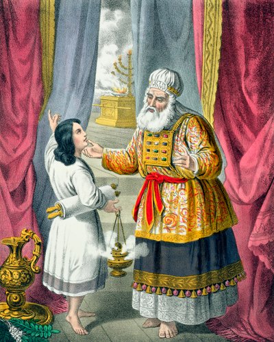 Eli cuestionando a Samuel sobre su visión, 1870s de Siegfried Detlev Bendixen