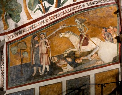 El triunfo de la muerte (detalle) de un fresco de la Escuela de Siena de Sienese School