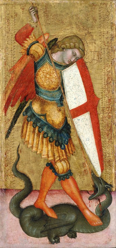 San Miguel y el Dragón de Sienese School of the 14th century