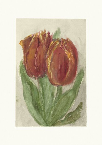 Dos tulipanes rojos de Sientje Mesdag van Houten