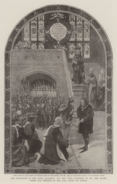 La decoración de la Bolsa Real, el nuevo panel presentado por el Sr. Carl Meyer, que fue inaugurado por el alcalde el lunes de Sigismund Christian Hubert Goetze