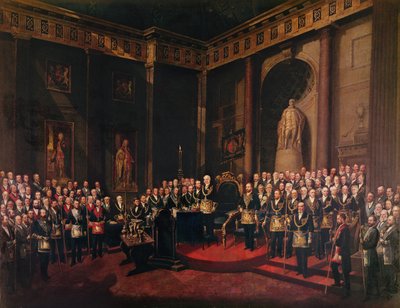 La Recepción de SAR El Príncipe de Gales como Gran Maestro Pasado, 1 de diciembre de 1869 de Sigismund Rosenthal