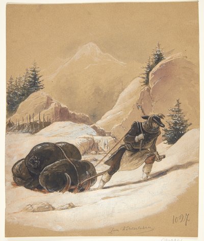 Hombre con trineo de Sigmund Ferdinand Ritter von Perger