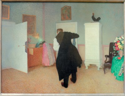 Habitación con hombre mayor vistiéndose de Sigmund Walter Hampel