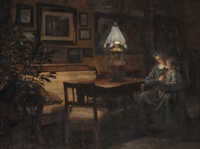 Interior de tarde. Madre e hijo de Sigurd Wandel