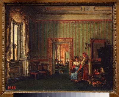 Interior de la casa del Príncipe Alexander Galitzine (Golitsyn) (1723-1804) en Roma (Italia). Pintura de Sylvester Feodosiyevich Shchedrin (Sylvester Shchedrin) (1791-1830), óleo sobre lienzo de Silvestr Fedosievich Shchedrin