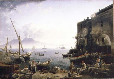 Vista de Nápoles, el malecón de Santa Lucía de Silvestr Fedosievich Shchedrin