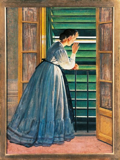 Curiosidad, por Silvestro Lega (1826-1895) de Silvestro Lega