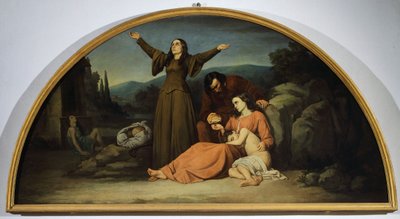 Luneta del hambre, de Silvestro Lega (1826-1895), Oratorio del Cantón, Modigliana, Emilia Romagna de Silvestro Lega