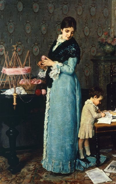 Madre, por Silvestro Lega (1826-1895) de Silvestro Lega