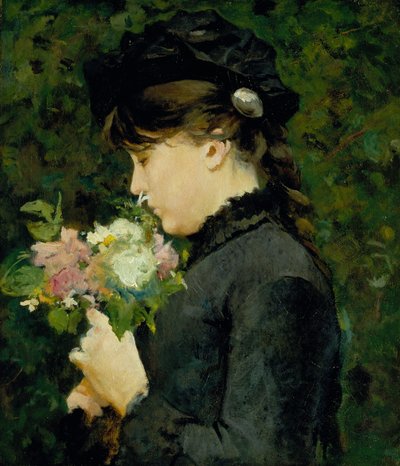 Retrato de Eleonora Tommasi, c.1884-85 (óleo sobre lienzo) de Silvestro Lega