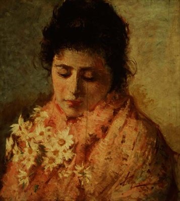 Retrato de una mujer de Silvestro Lega