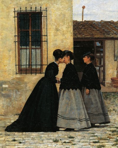 La Visita (detalle) de Silvestro Lega