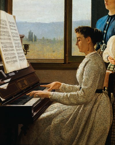 El canto del estornino (detalle) de Silvestro Lega
